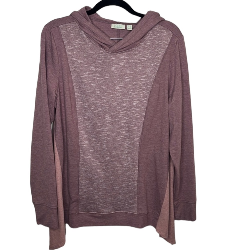 LOGO Lounge Light Purple Lightweight Asymmetrical Waffle Hoodie Women's Sz L